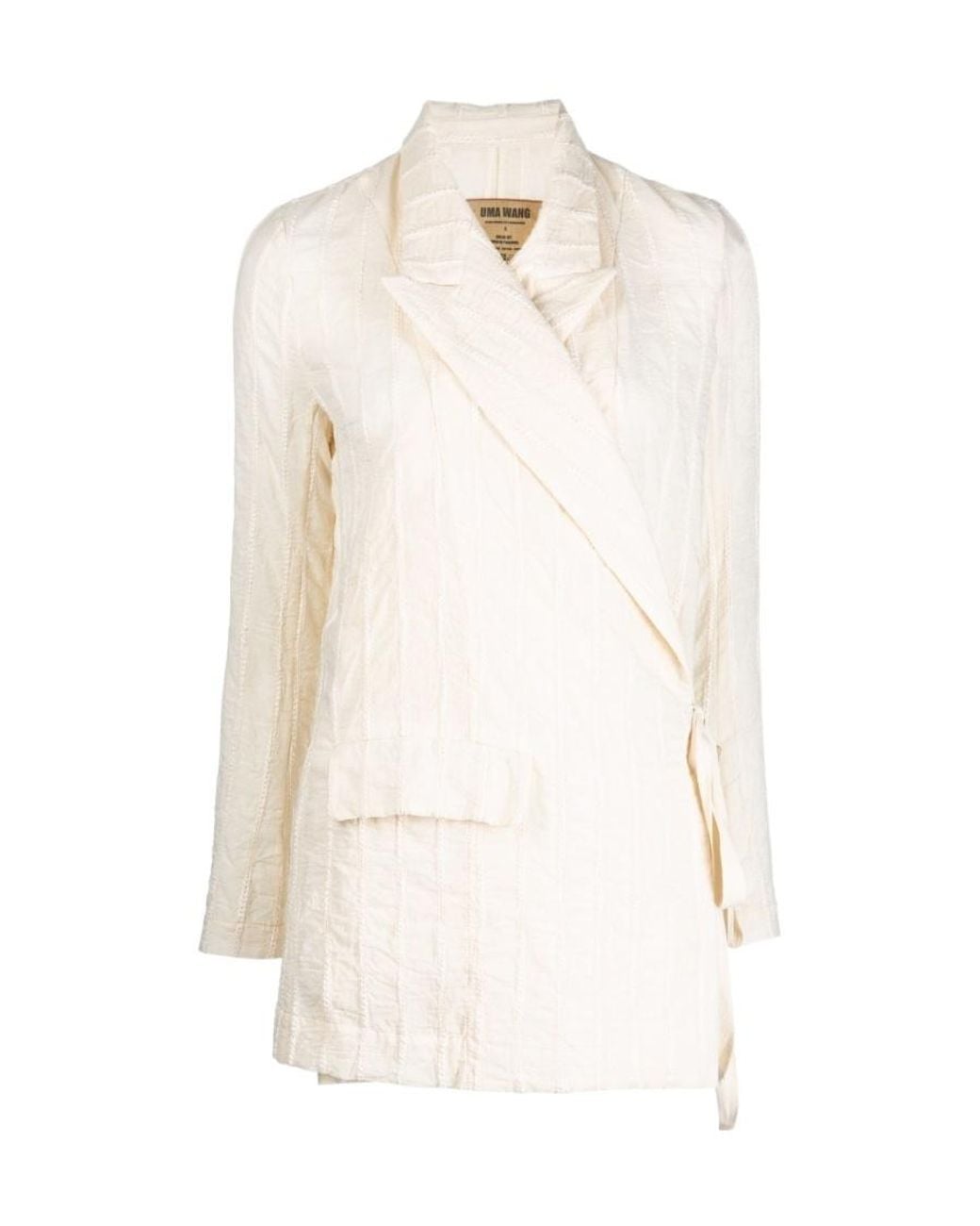 Uma Wang White Wraparound Oversize Blazer