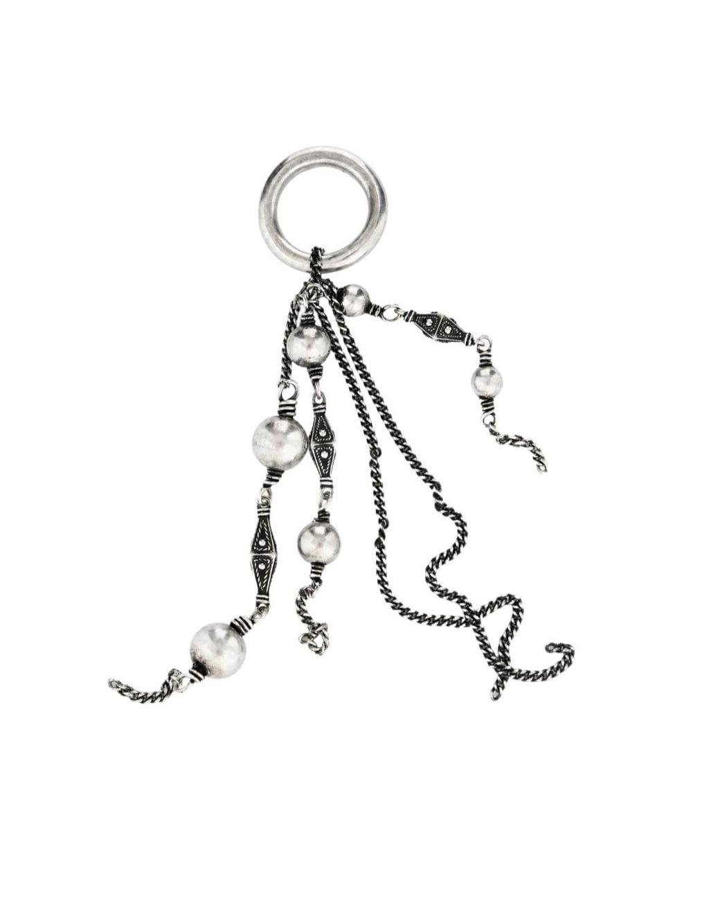 Ann Demeulemeester White Geometric Double-Ring Pendant Necklace