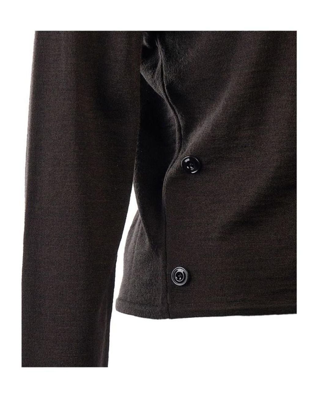Lemaire Black Scarf Detailed Buttoned Knitted Cardigan