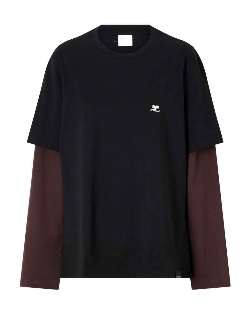 Courreges Black Logo-Embroidered Cotton-Jersey T-Shirt
