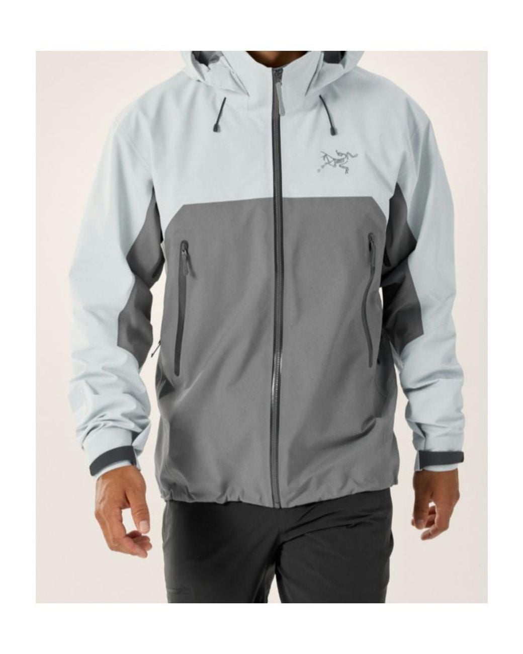 Arc'teryx Gray Colorblock Hooded Jacket for men