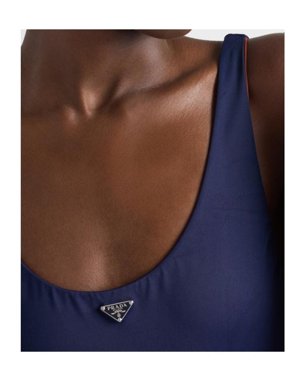 Prada Blue One-Piece Jersey Swimsuit