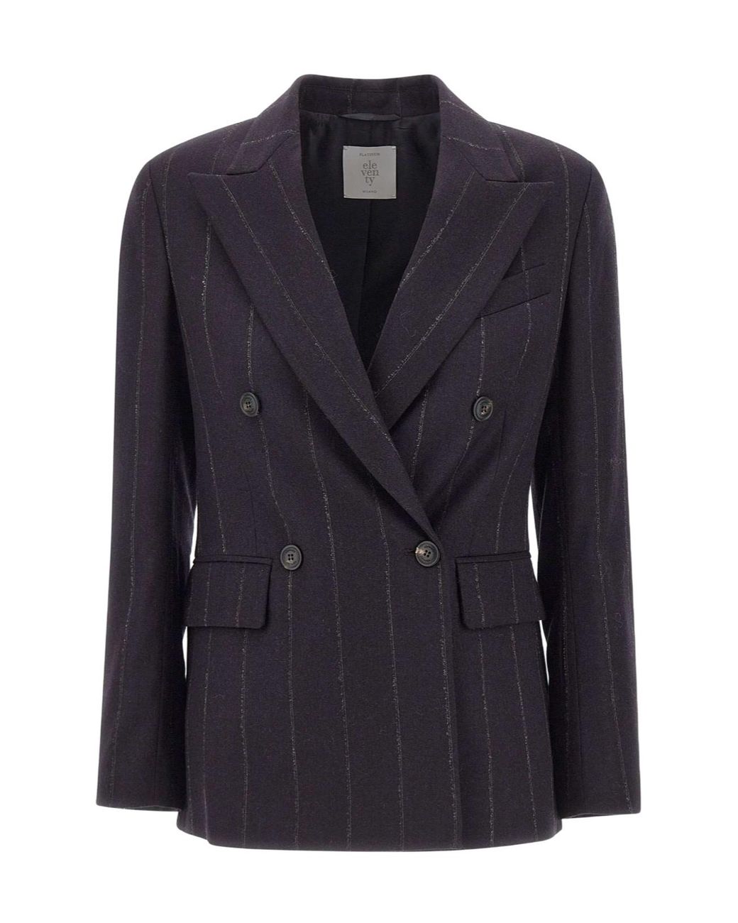 Eleventy Blue Pinstripe Double-Breasted Blazer