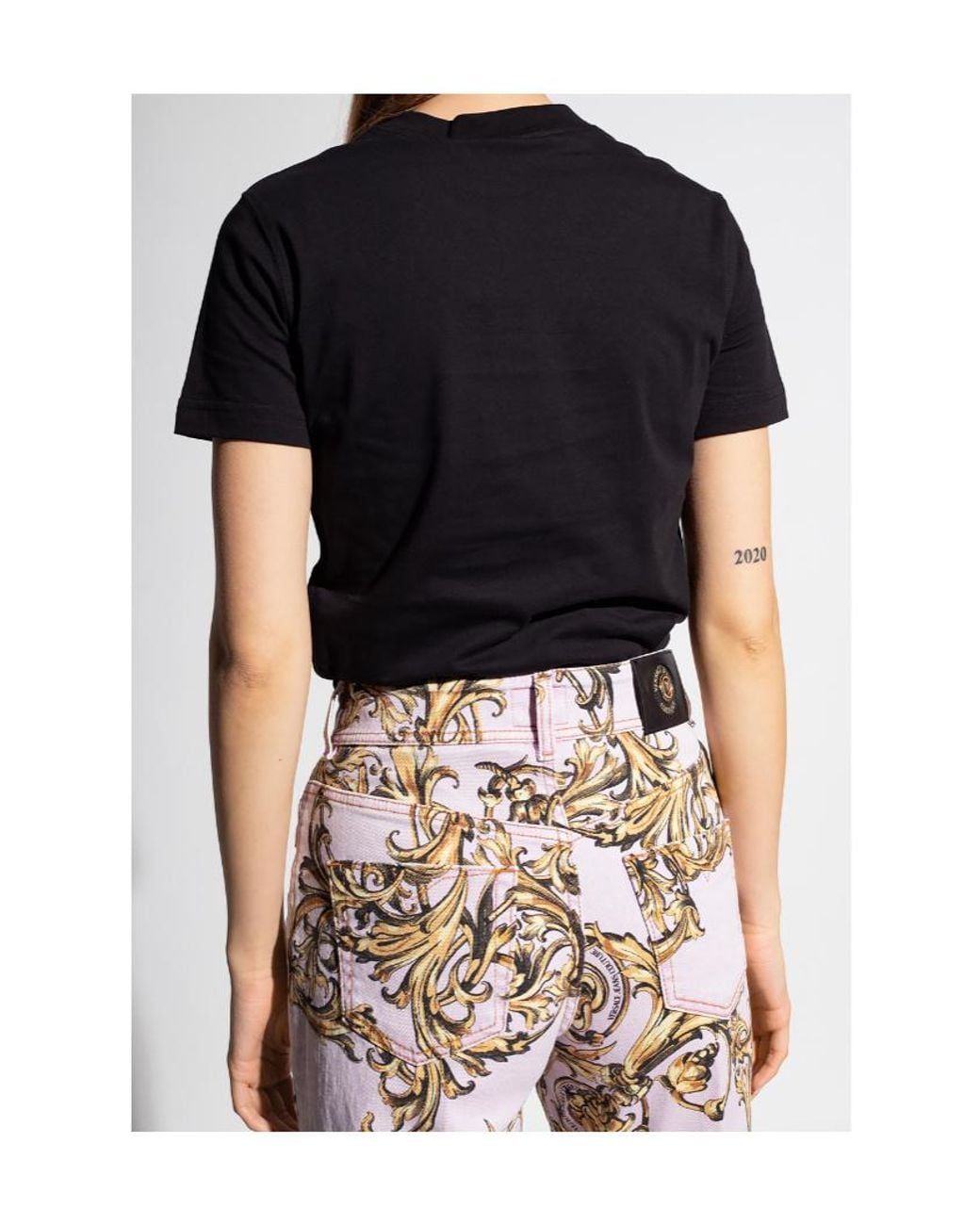 Versace Jeans Black Logo-Print T-Shirt