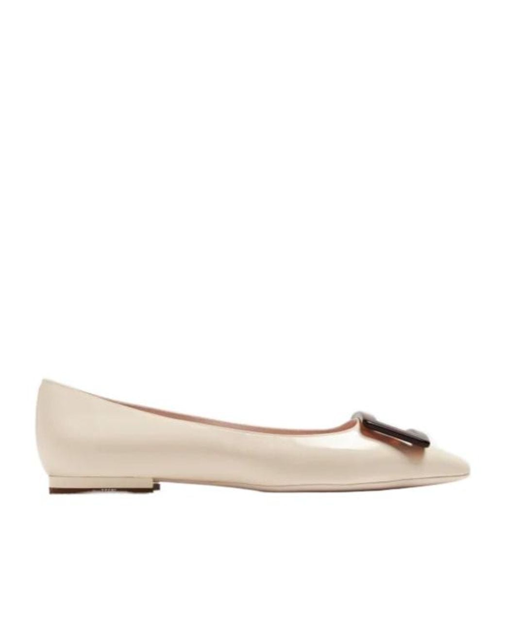 Roger Vivier Natural Gommettine Pointed-Toe Ballet Flats