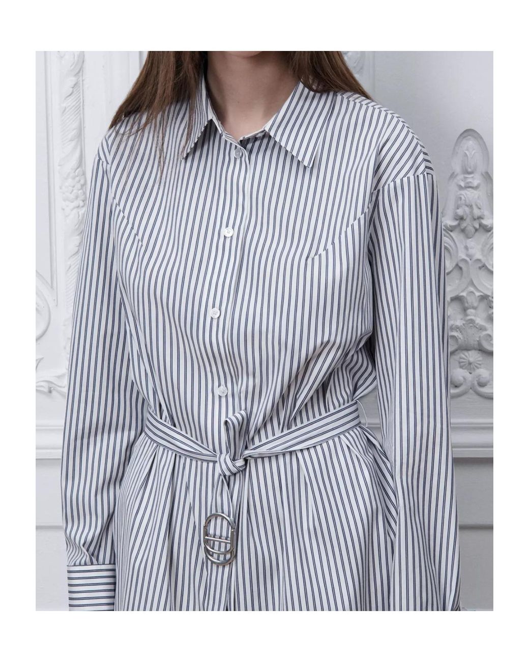 Dior Blue Short Belted Shirtdress