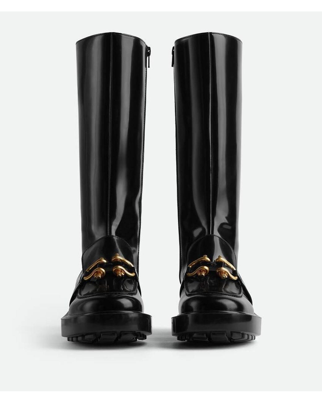 Bottega Veneta Black Horse Buckle Detail Boots