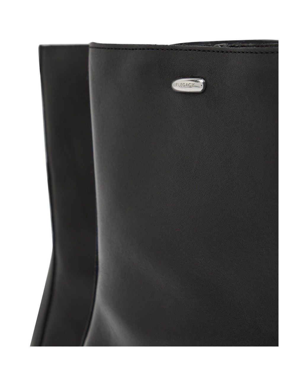 Our Legacy Black Glossy Leather Ankle Boots for men