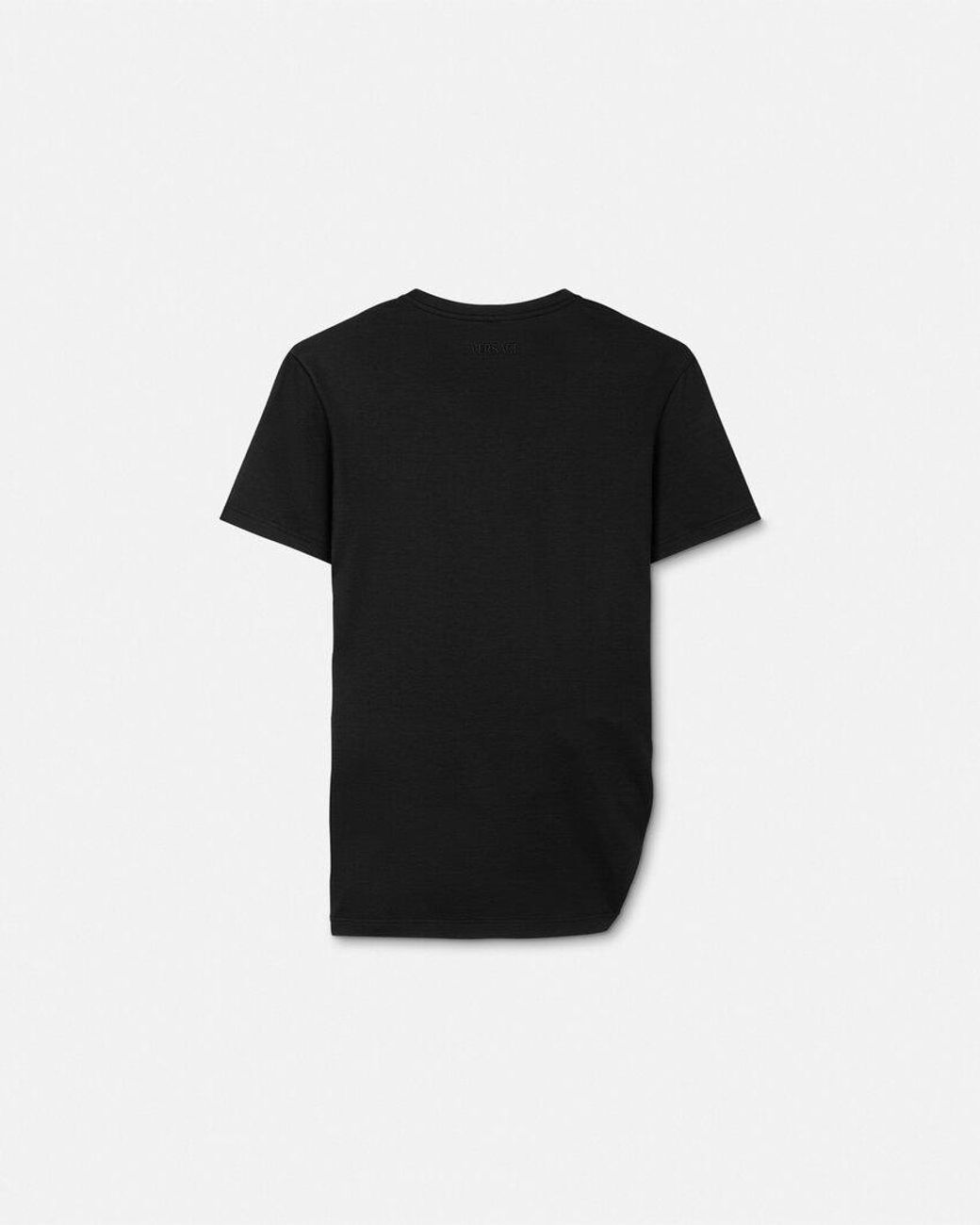 Versace Black Safety Pin Detailed Short-Sleeved Top