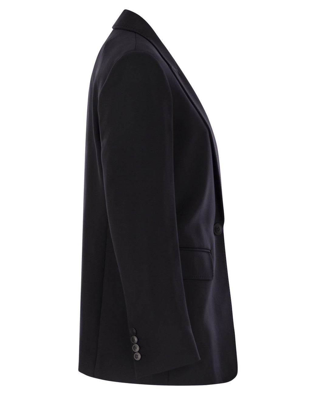 Max Mara Blue Studio Single-Breasted Long-Sleeved Jacket