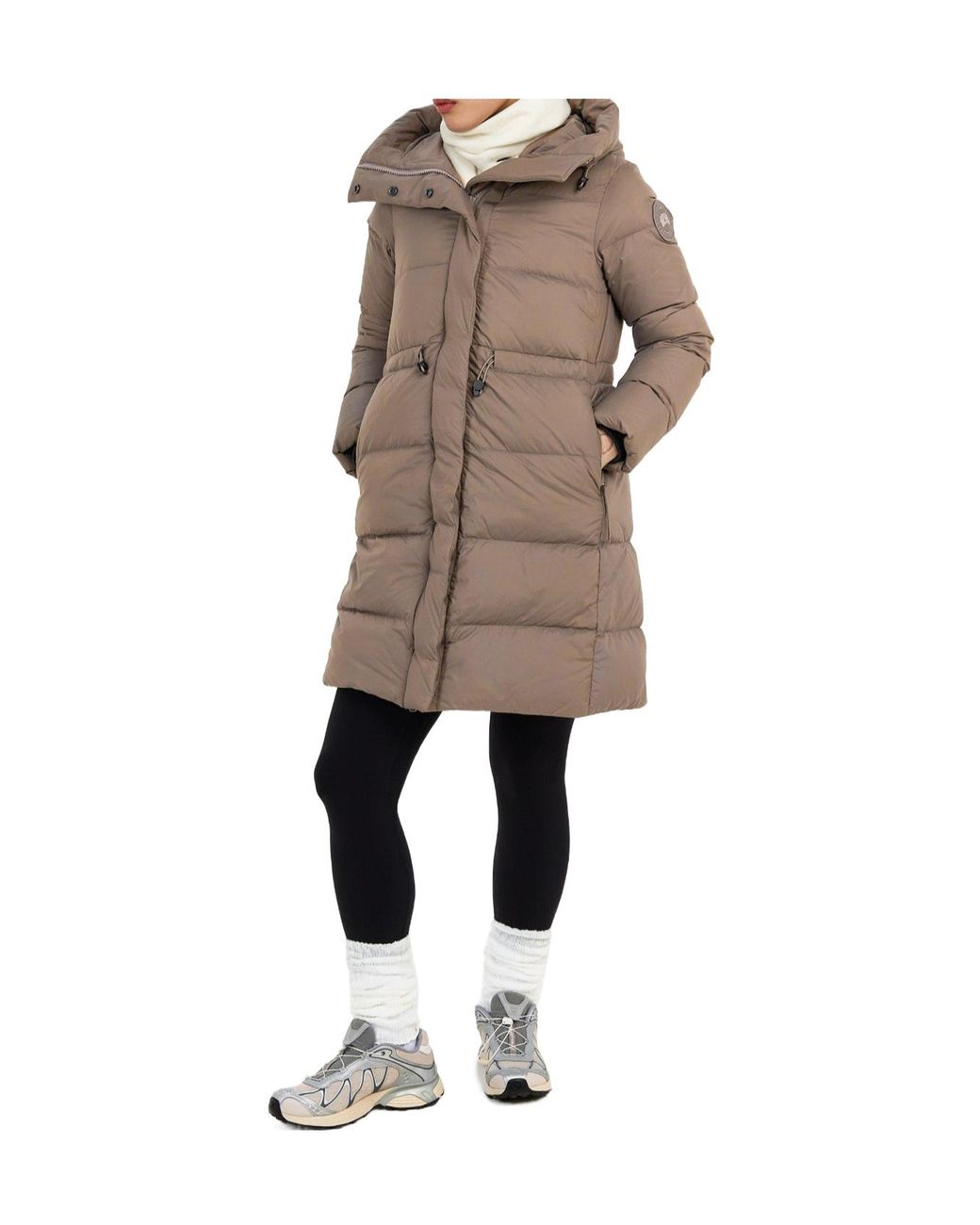 Canada Goose Brown Long Hooded Padded Coat