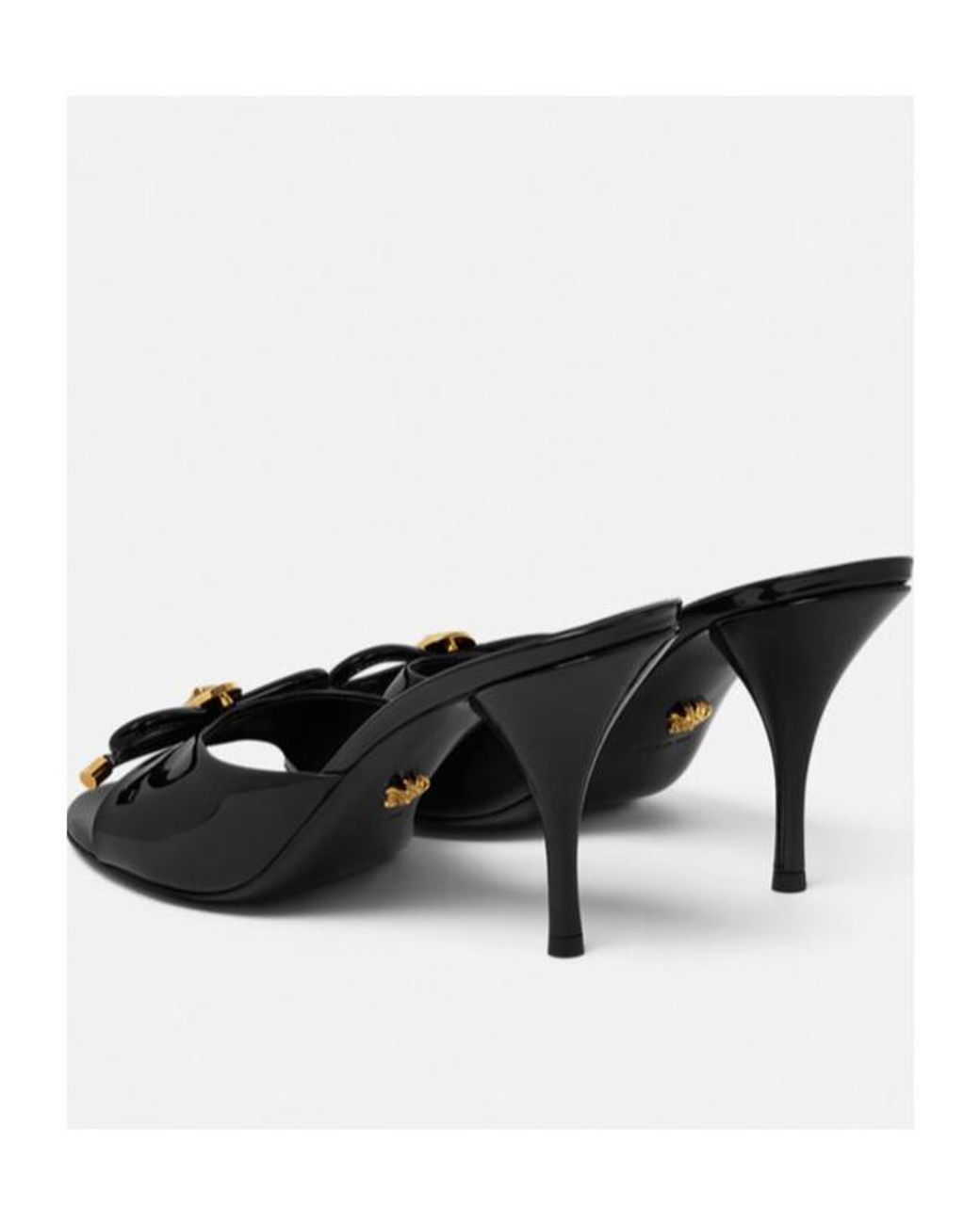 Versace Black Opera Bow Heeled Mules