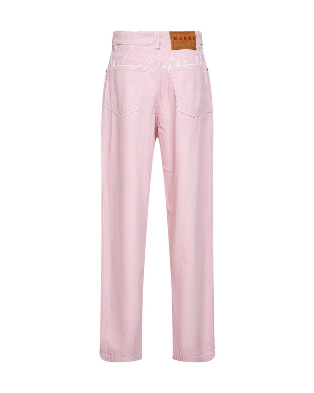 Marni Pink Logo Patch Straight Leg Jeans