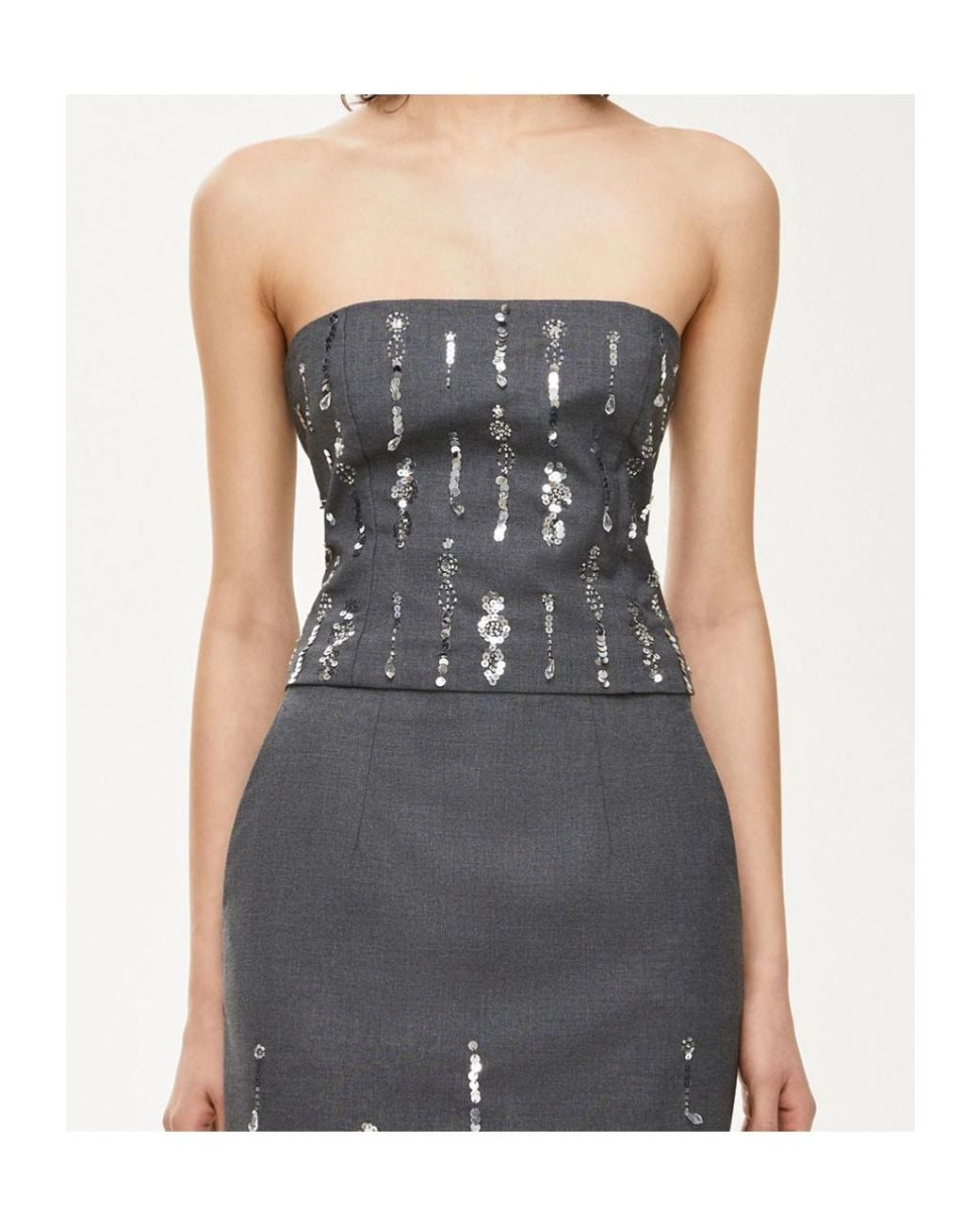 iBlues Gray Corset Top