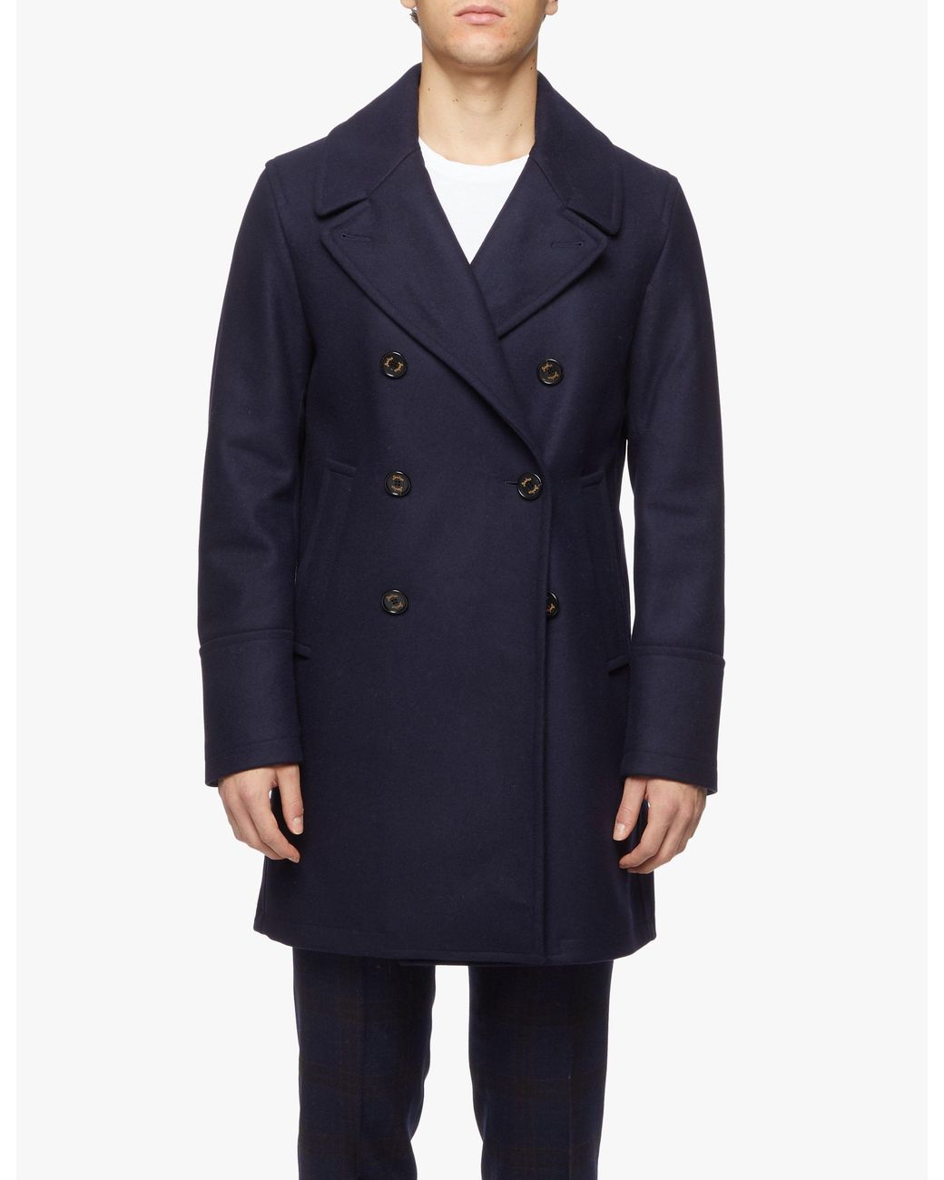 Sealup Blue Genova Wool Pea Coat for men