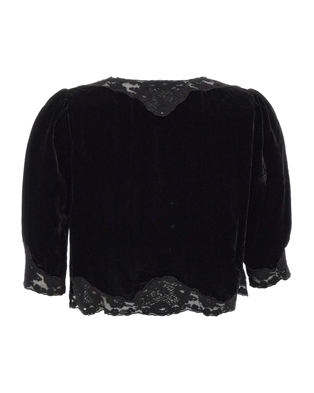 Rixo Black Ursula Velvet Top