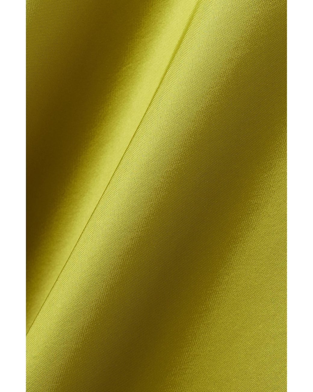 The Attico Yellow Asymmetric Feather-Trimmed Satin Halterneck Midi Dress