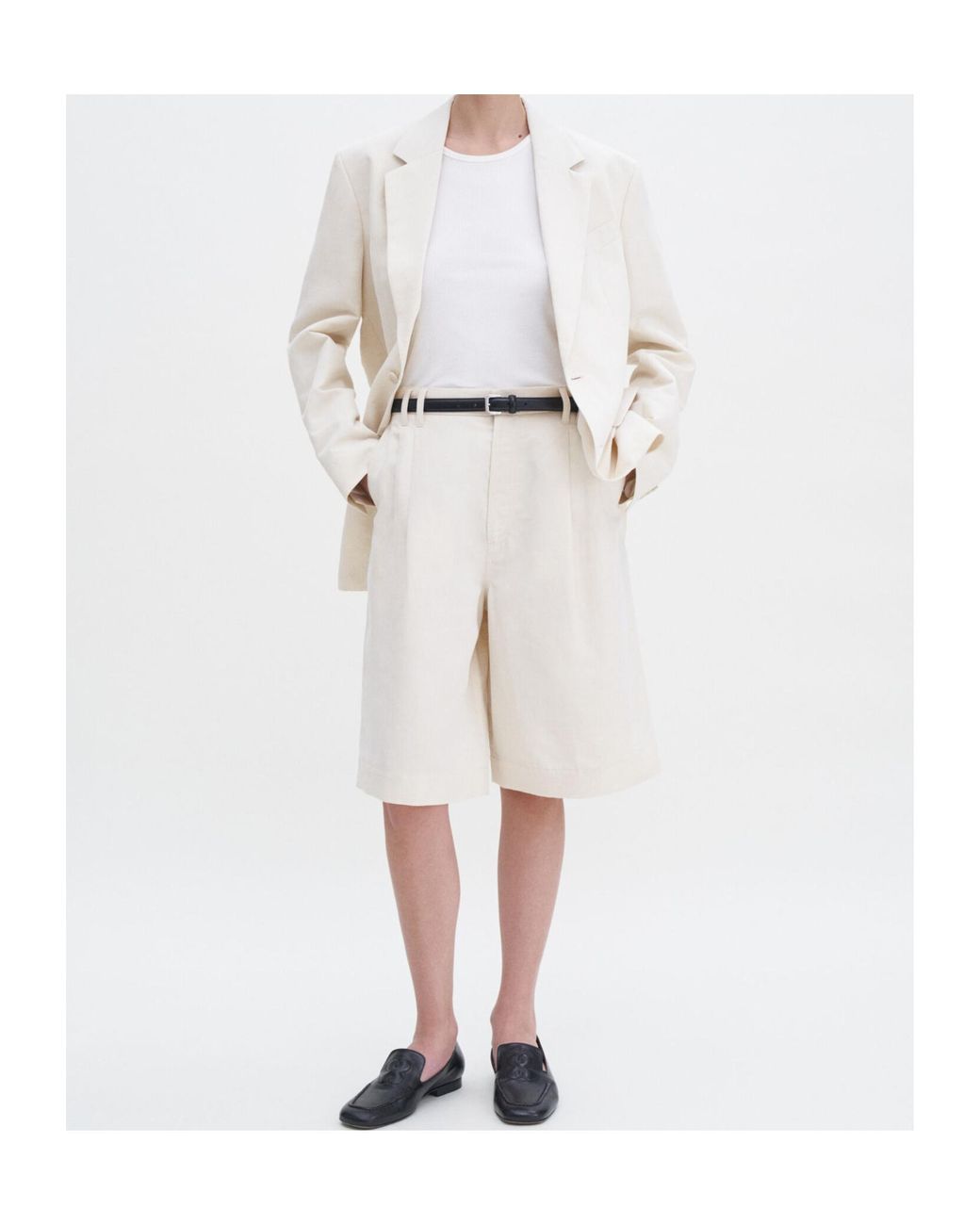 Filippa K White Pleated Shorts