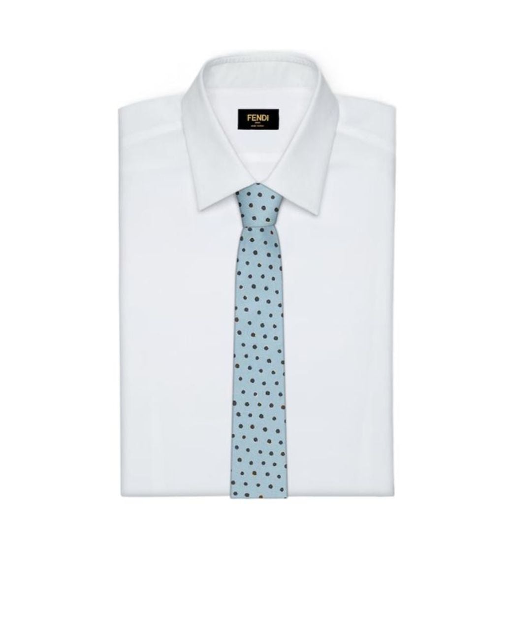 Fendi Blue フェンディ ファレナ マイクロ ドット プリント ネクタイ for men