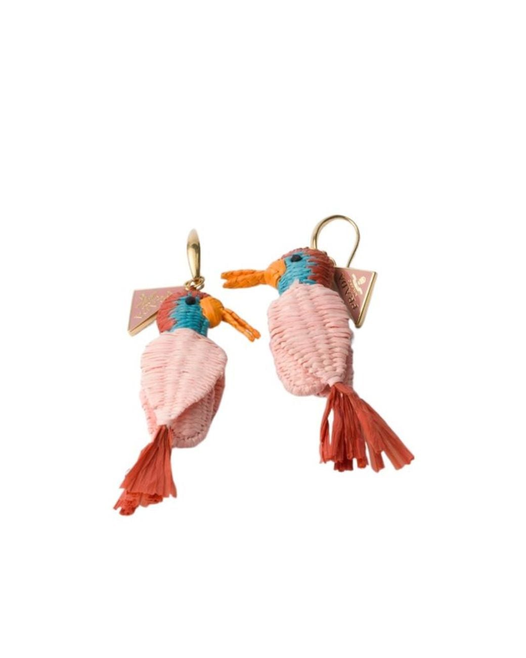 Prada White Metal And Crochet Earrings