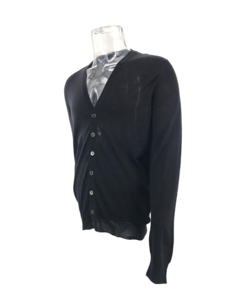 Ferragamo Blue V-Neck Button Sweater for men