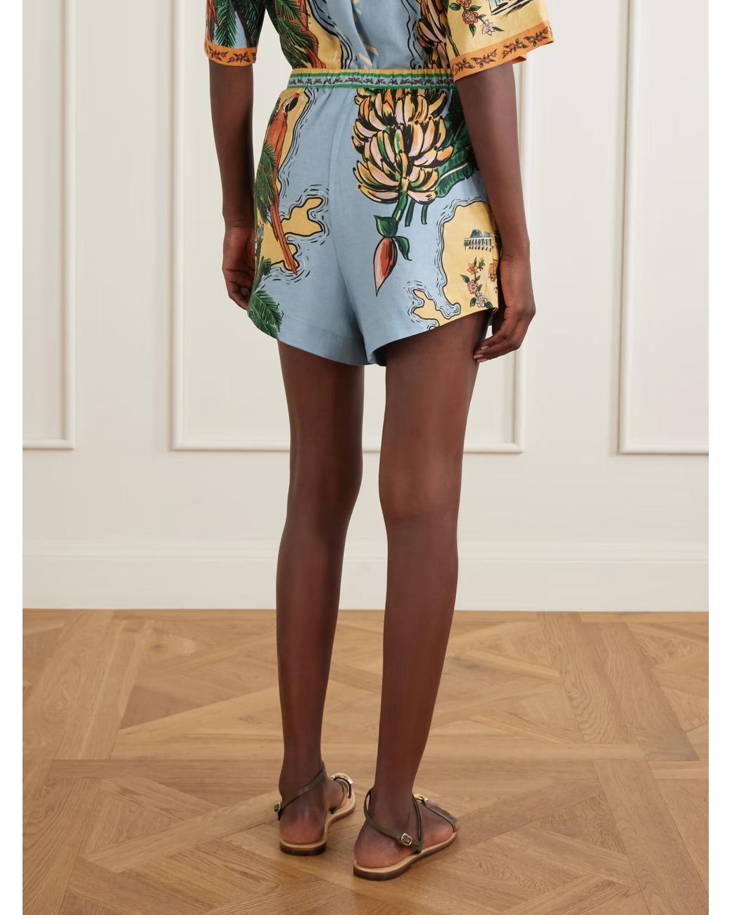 Farm Rio Blue Drawstring Shorts