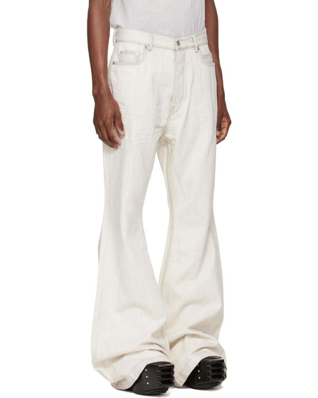 Rick Owens White Bolan Bootcut Denim Jeans for men