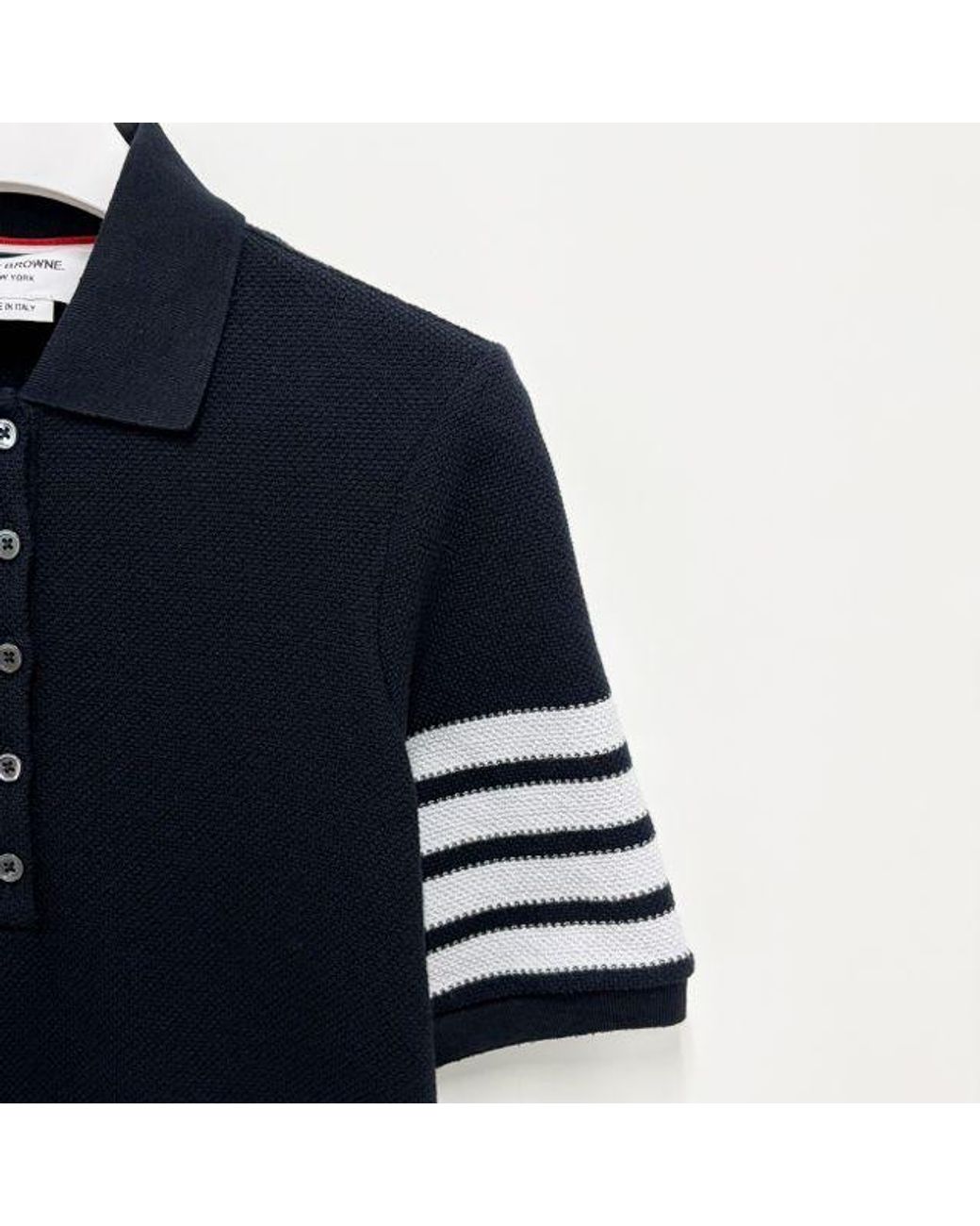 Thom Browne Black Patch Detail 4-Bar Mini Polo Dress