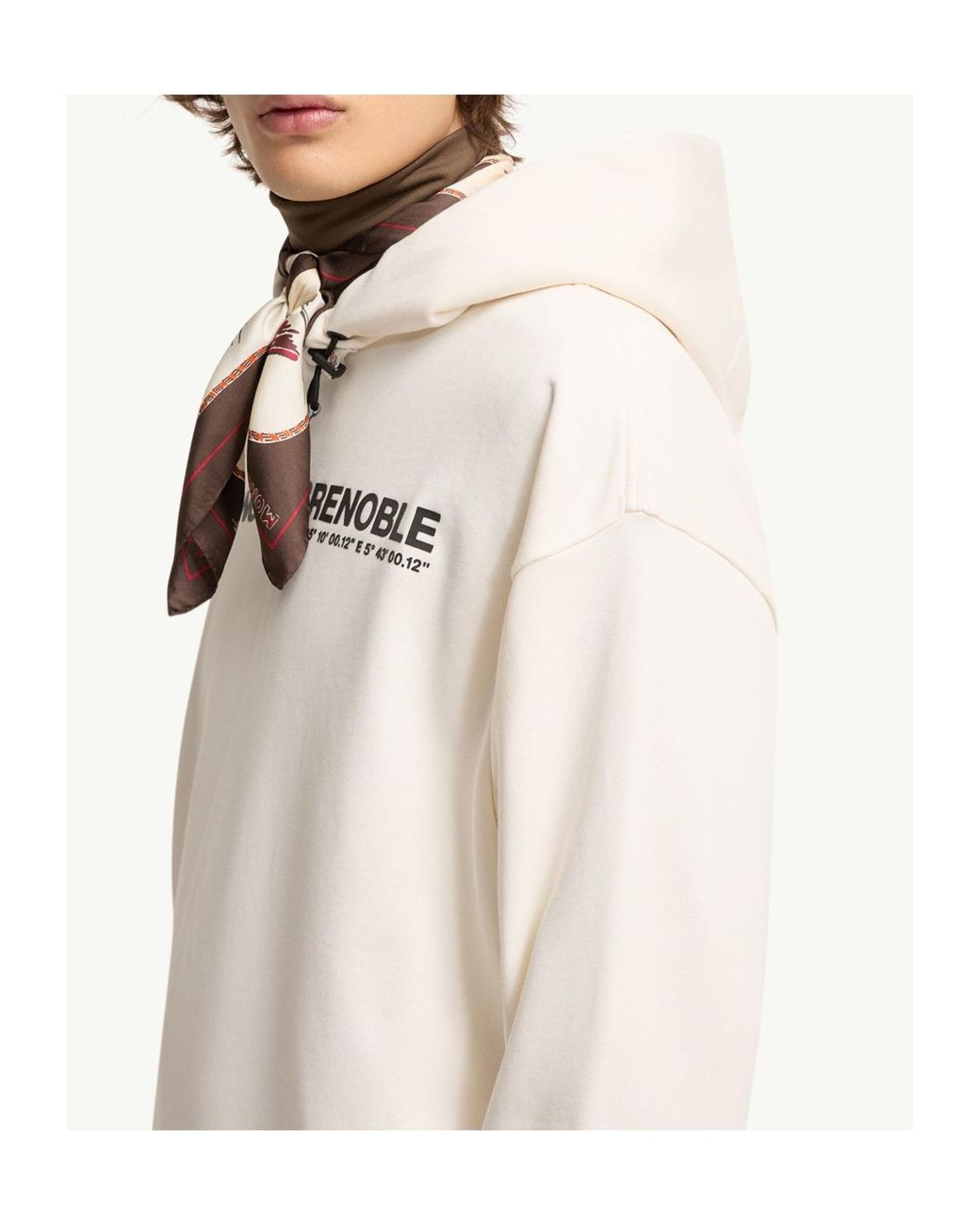 Moncler White Coordinates Logo Cotton Hoodie for men