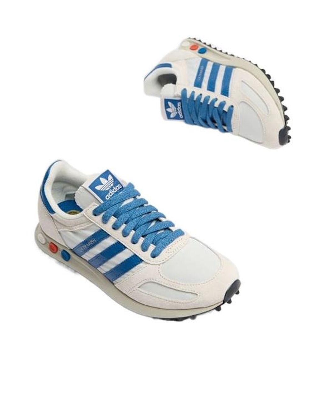Adidas Originals Blue Suedepaneled Sneakers