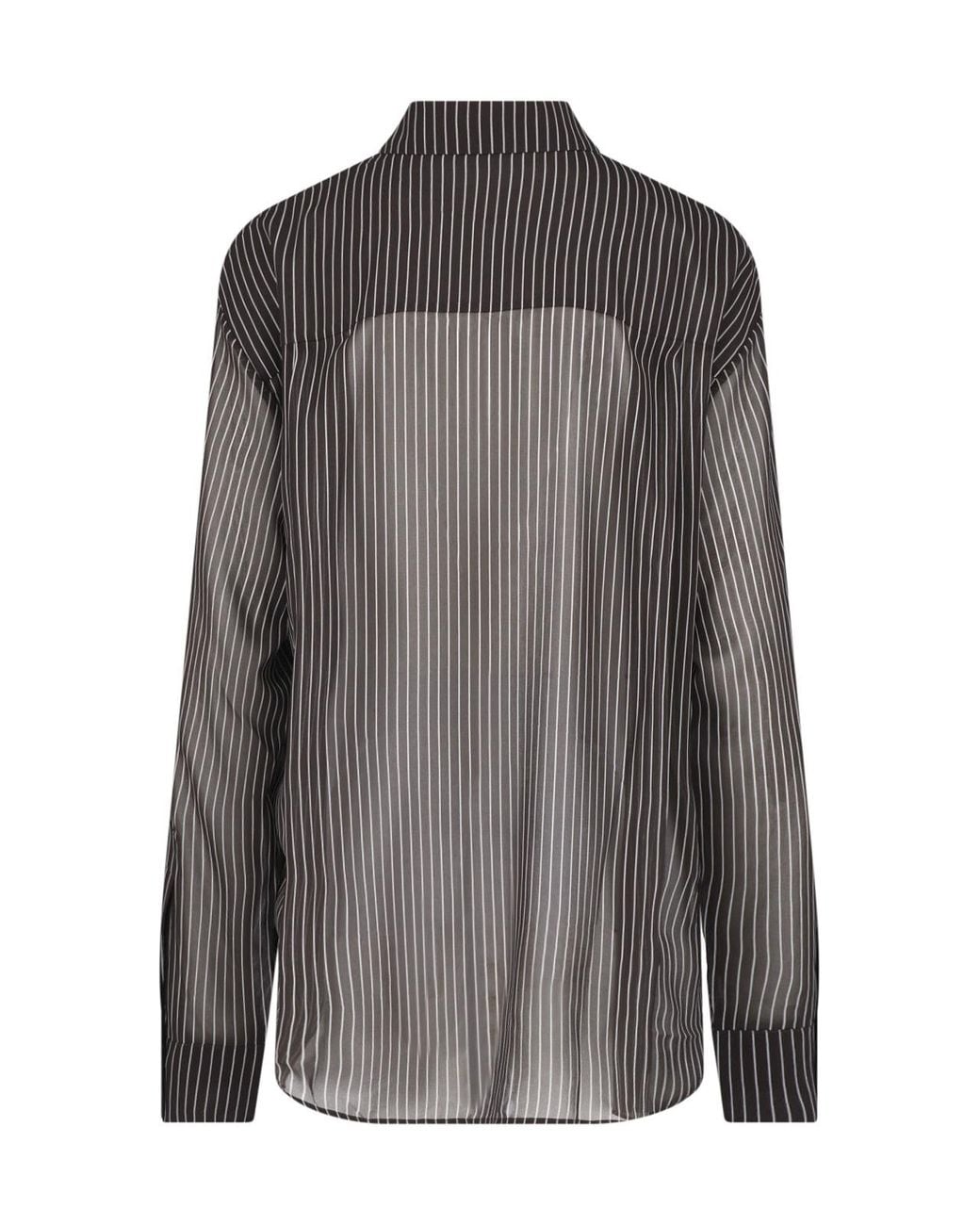 Frankie Shop Gray Striped Long-Sleeve Shirt