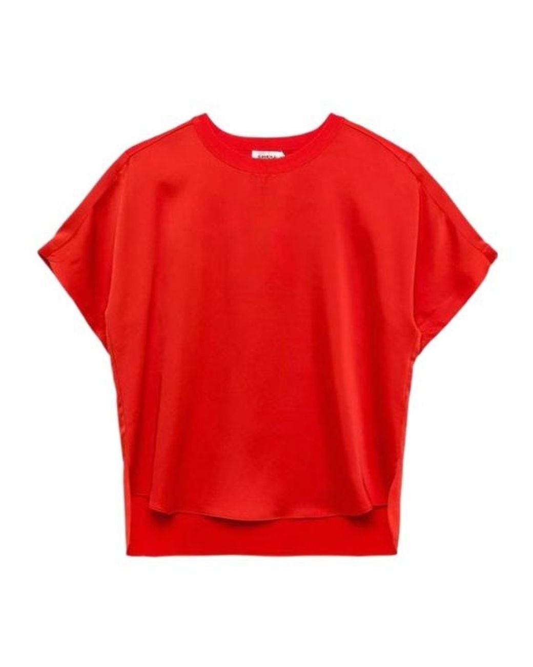 Jonathan Simkhai Red Addy Knit-Panel T-Shirt