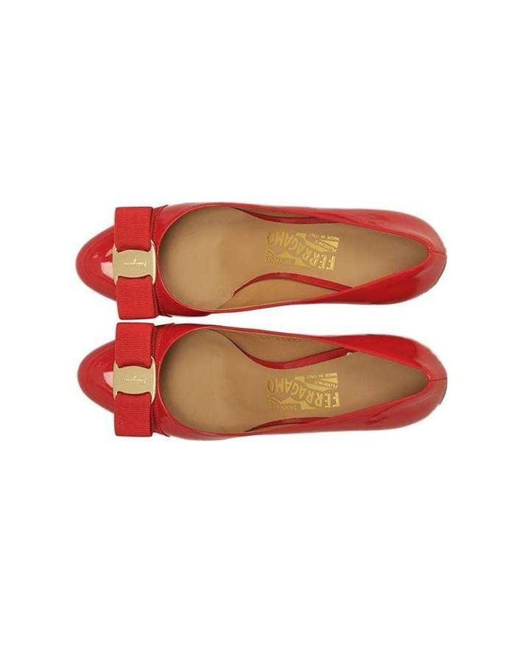 Ferragamo Red Bow Tie Vara High Heels