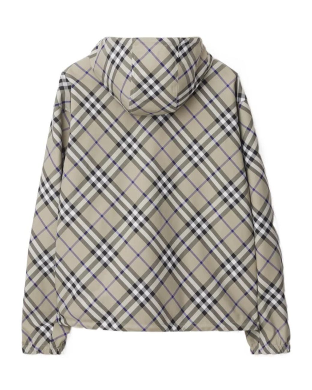 Burberry Gray Equestrian Knight Check Hooded for men