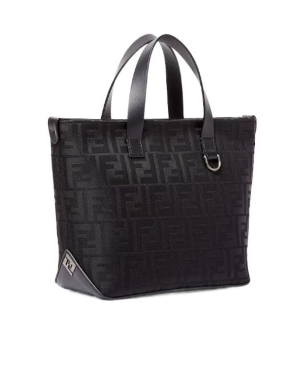 Fendi Black Small Ff Squared Shopping Bag for men