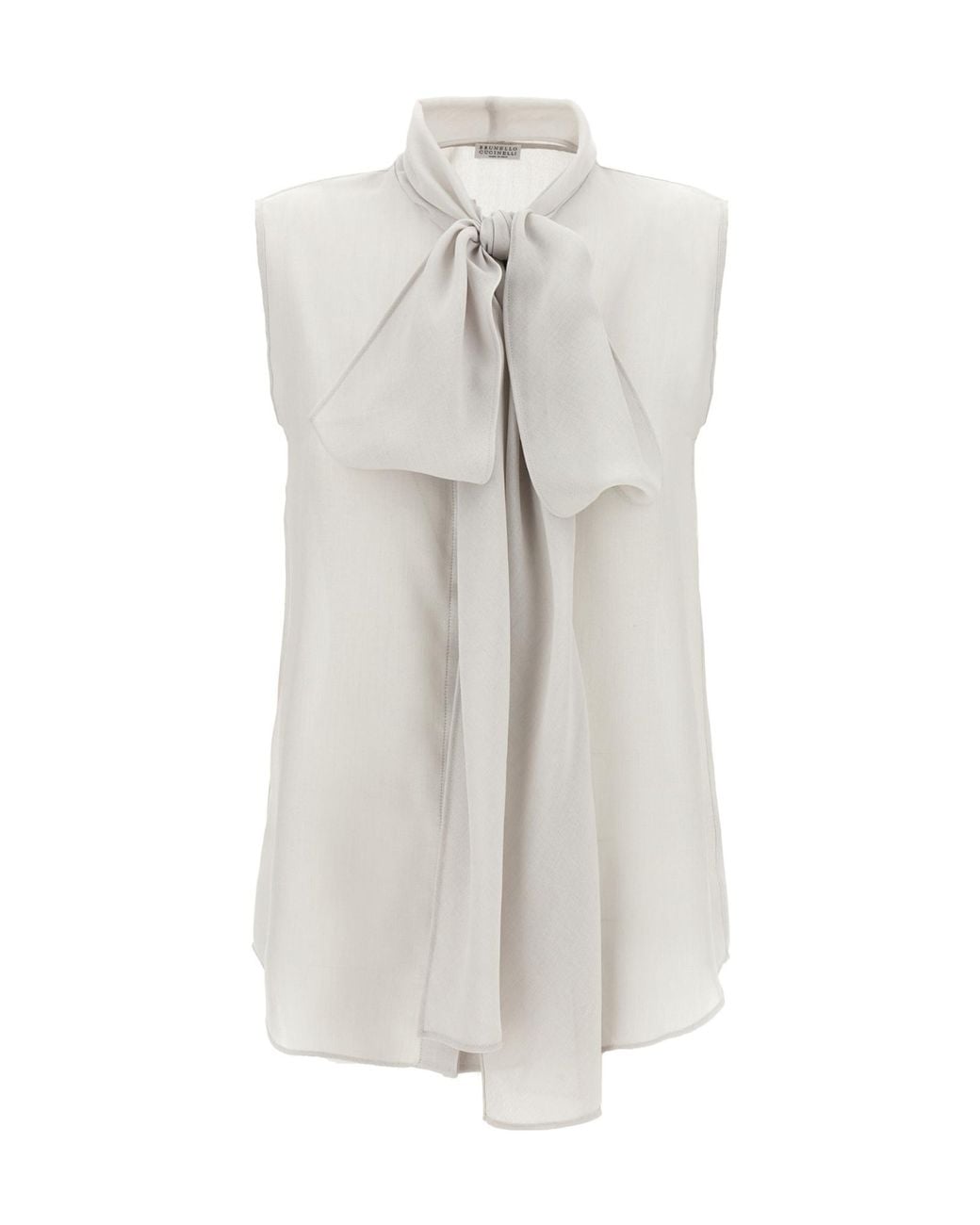Brunello Cucinelli Gray Monile Detailed Knit Sweater