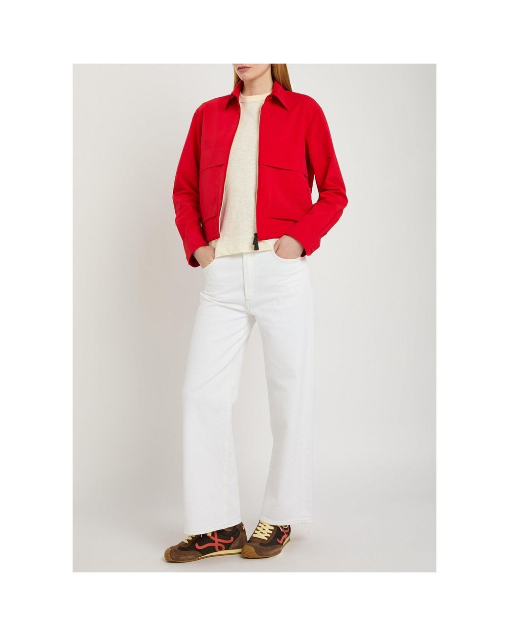 Moncler Red Simple Water-Repellent Coat