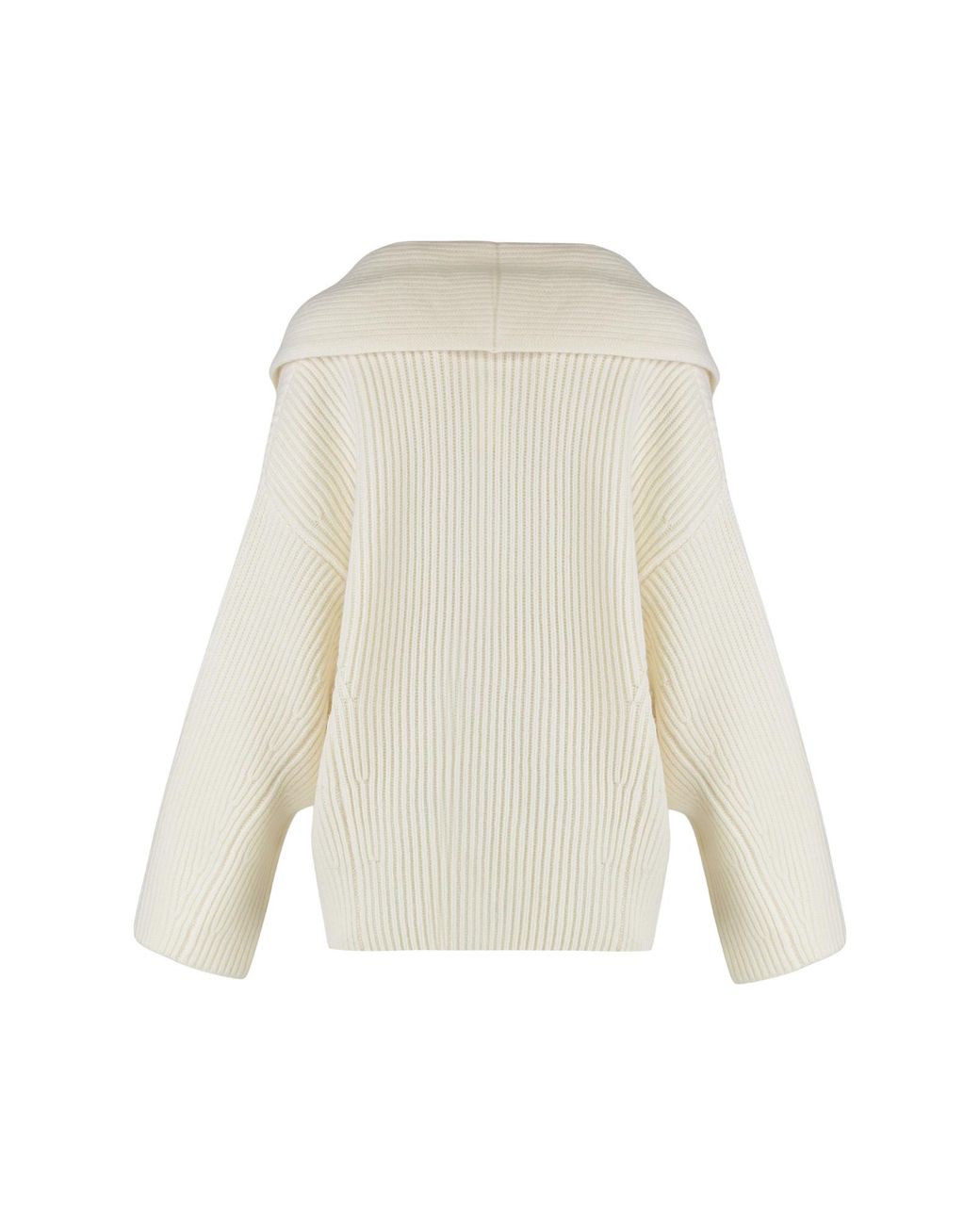 Vince Natural Ribbed Shawl-Collar Knitted Jacket