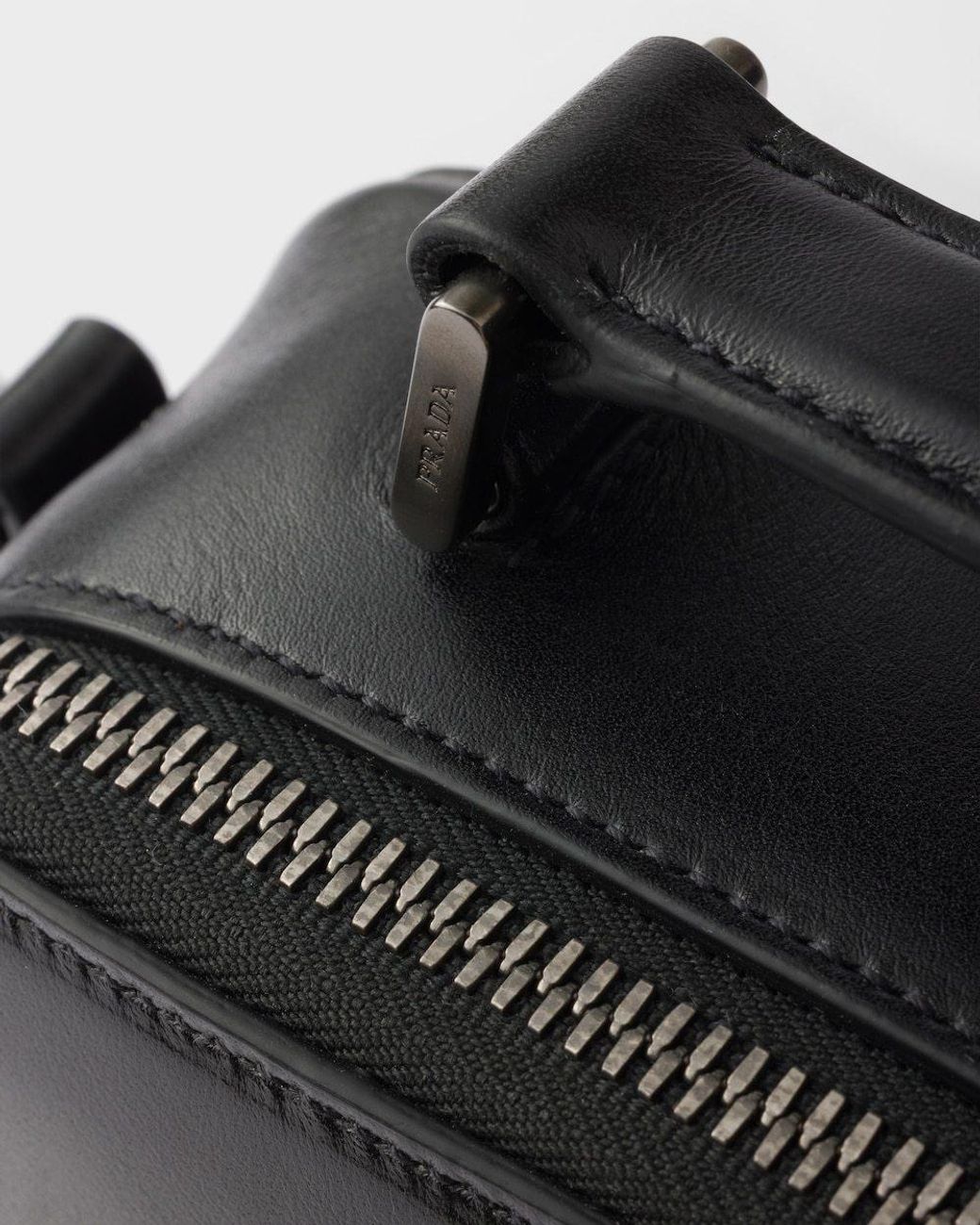 Prada Black Brique Leather Bag for men