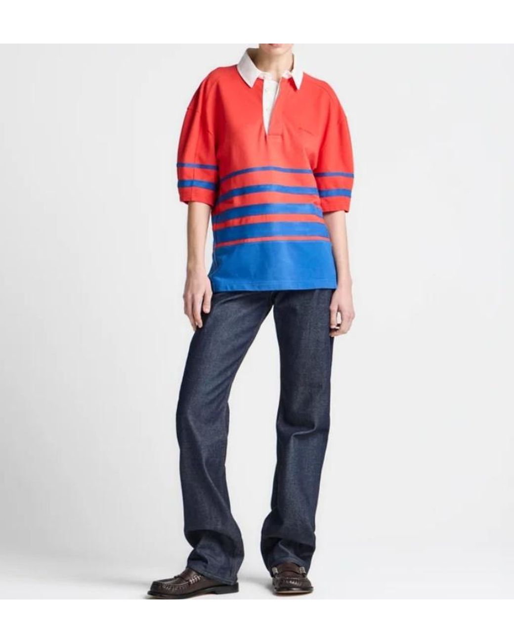 J.W. Anderson Striped Embroidered-Logo Polo Shirt for men