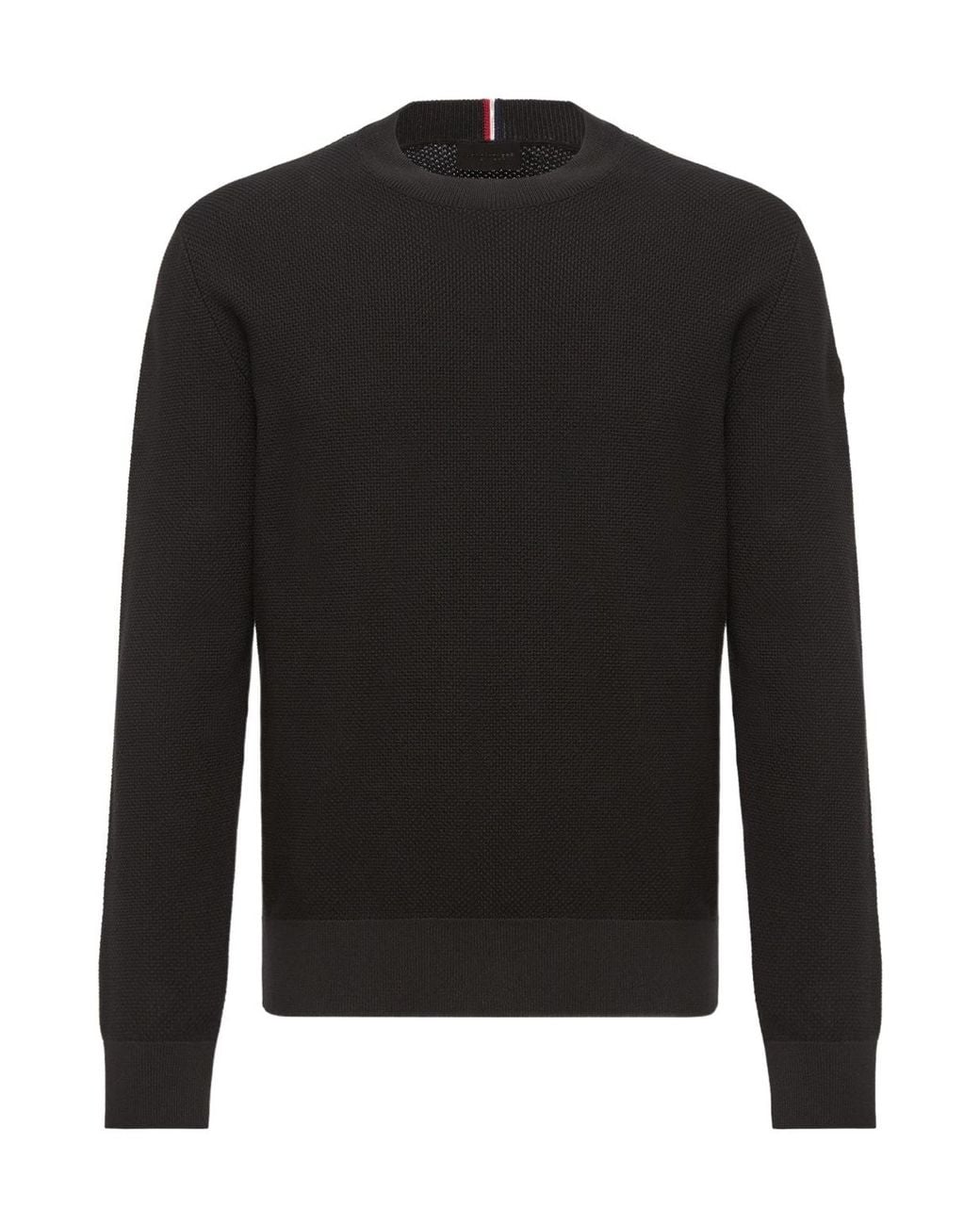 Moncler Black Textured Crew-Neck Knitted Jumper for men