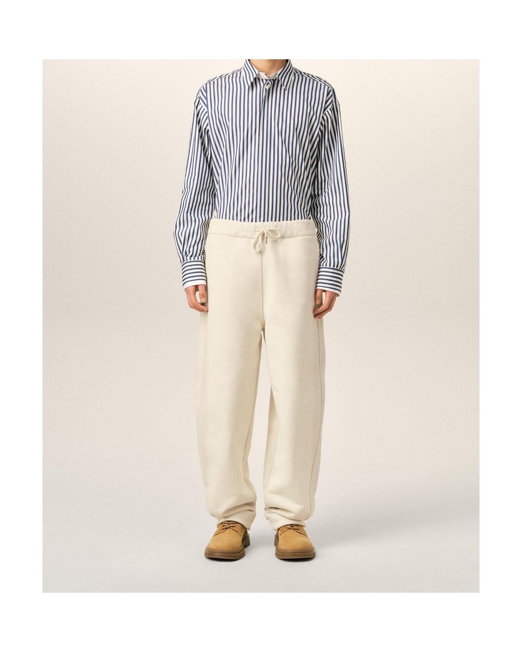 AMI Natural Ami Drawstring Straight-Leg Sweatpants for men