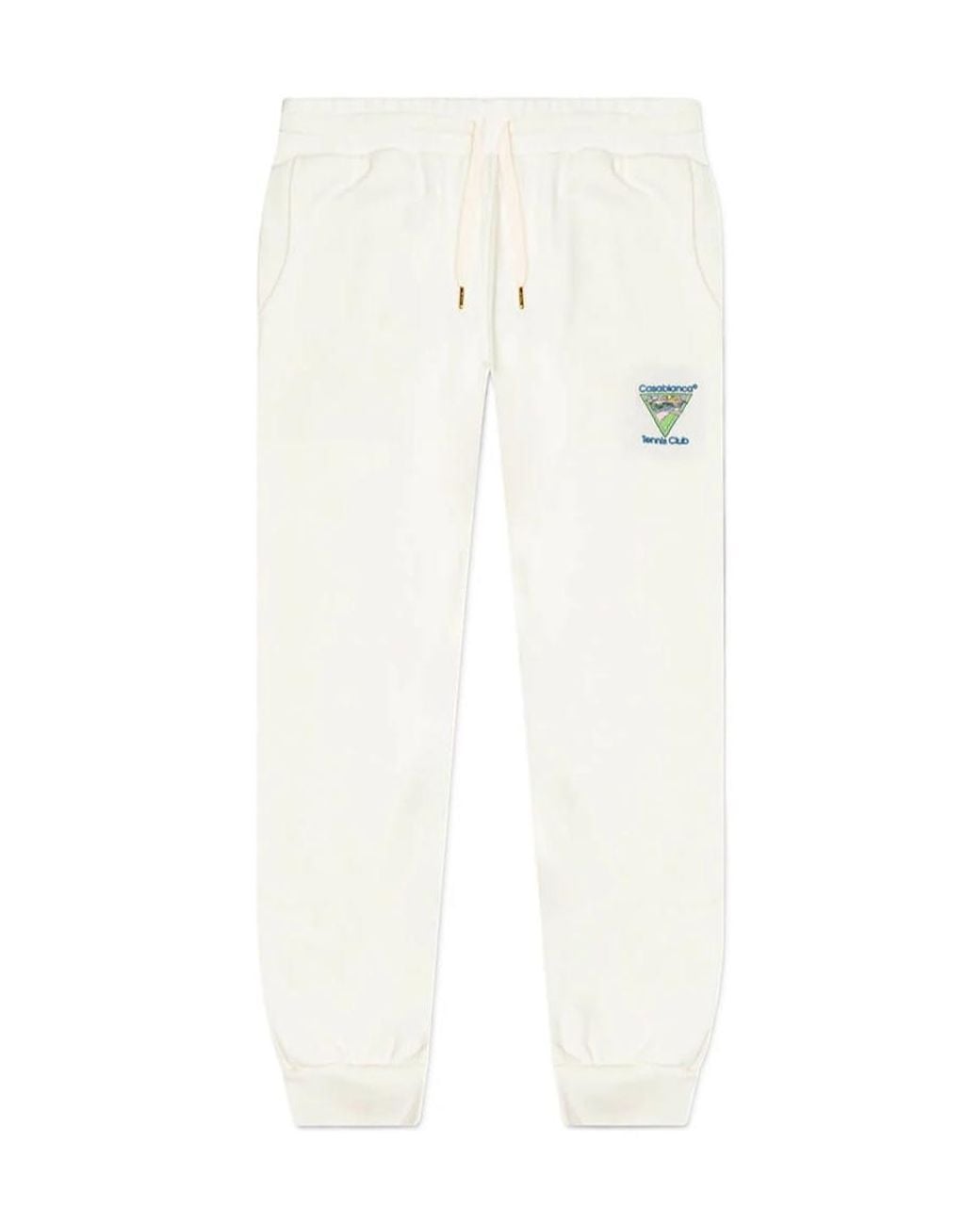 Casablanca White Logo Embroidered Track Pants for men