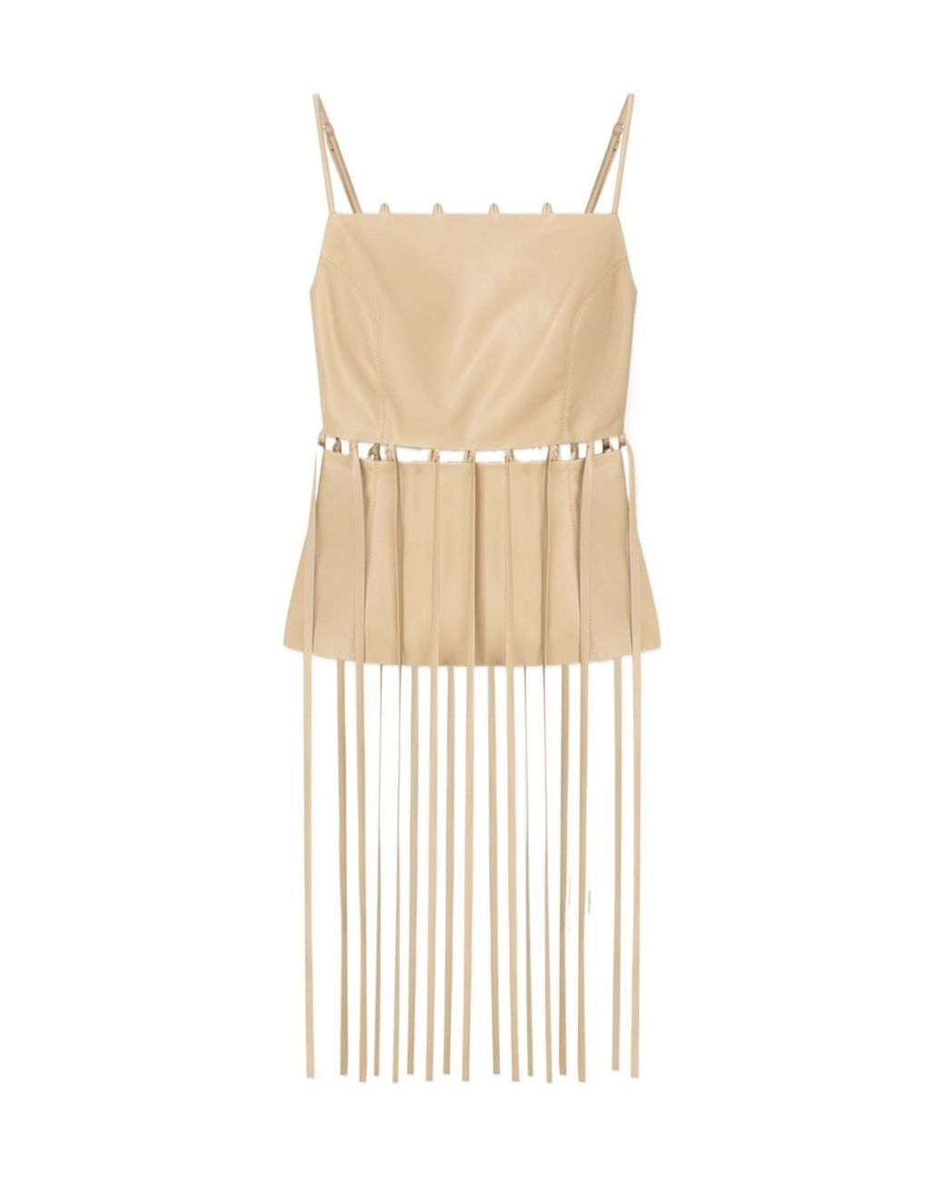 Nanushka Natural Citta Faux-Leather Top