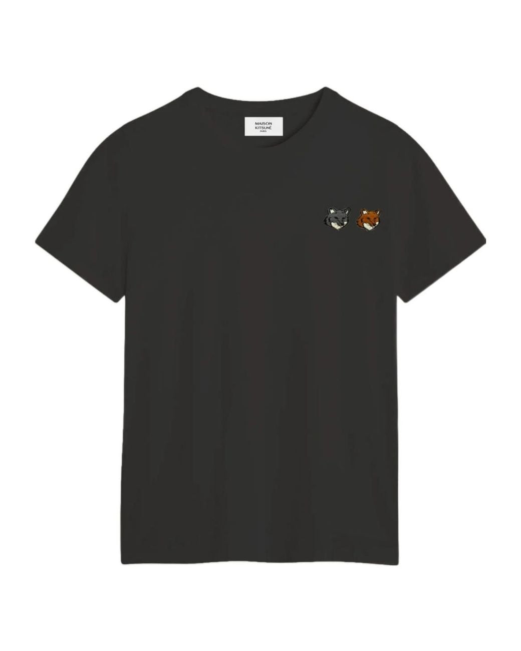 Maison Kitsuné Black Double Fox Head Regular Tee-Shirt