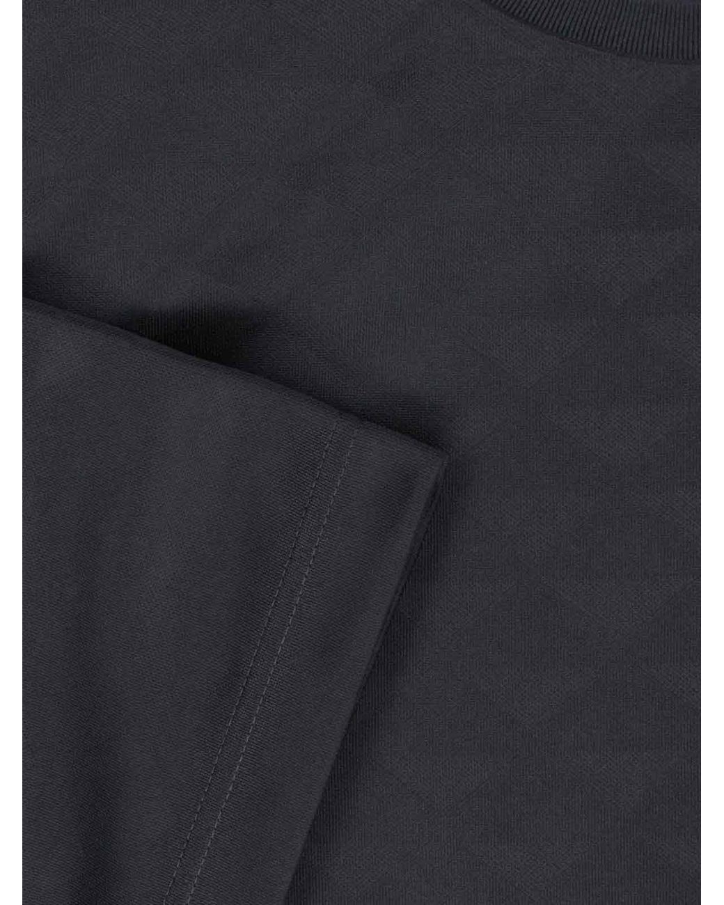 Prada Black All-Over Triangle Motif Crewneck T-Shirt for men