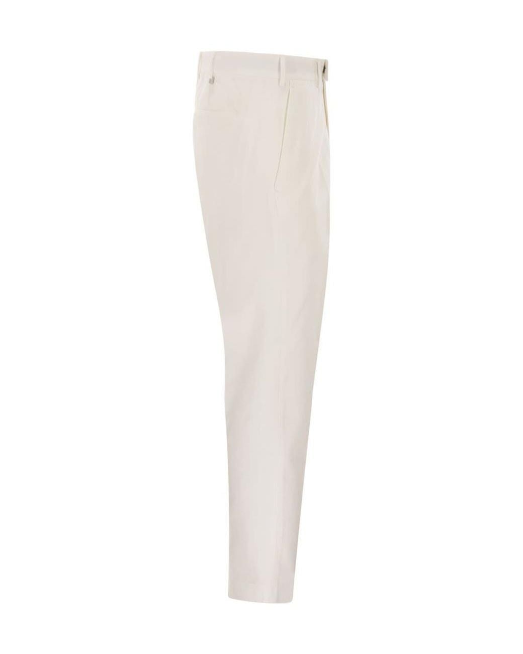 Pt Pantaloni White Cotton Trousers for men