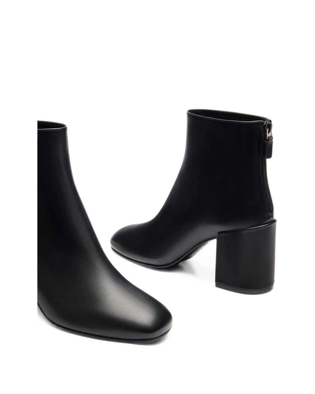 Stuart Weitzman Black Chunky-Heeled Ankle Boots