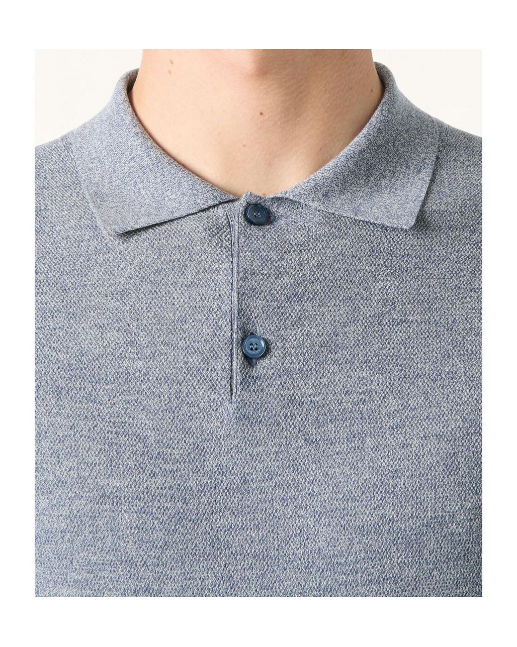 Loro Piana Blue Tartana Polo Shirt for men
