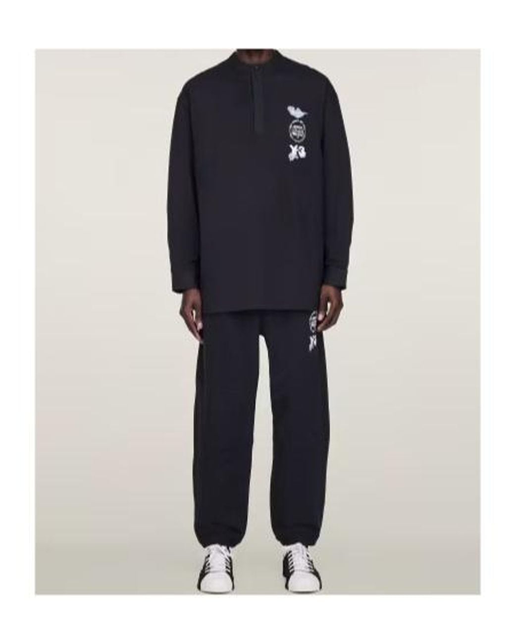 Y-3 Black Cuffed Track Pants for men